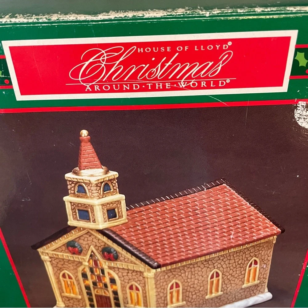 Vintage House of Lloyd Village Church 1993 Christmas Around the World Porcelain